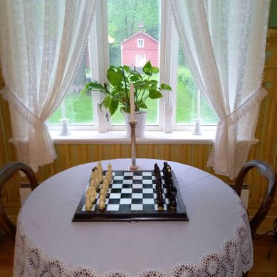 Bord med et sjakkbrett